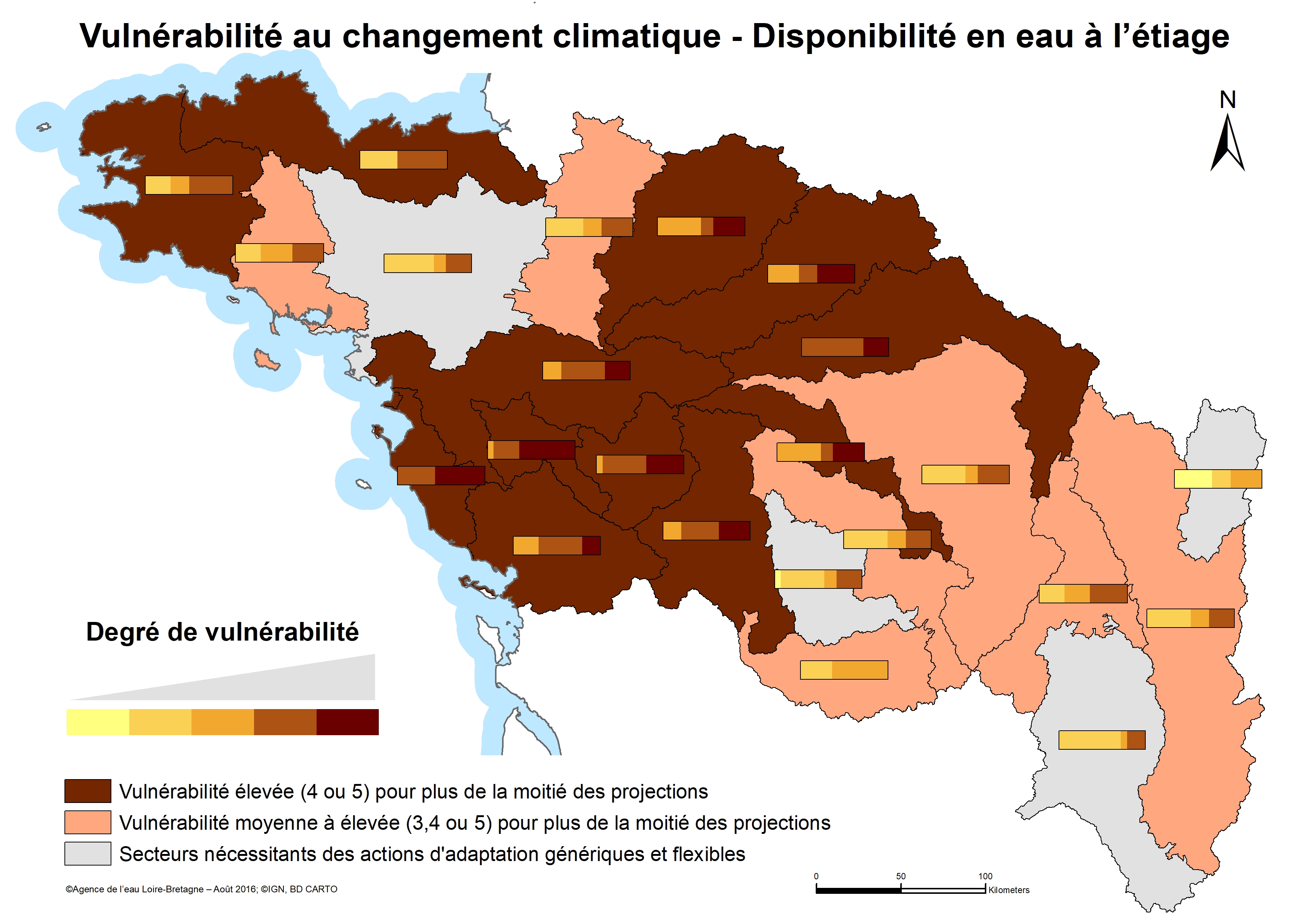 Vulnérabilité au changement climatique - Disponibilité en eau à l'étiage